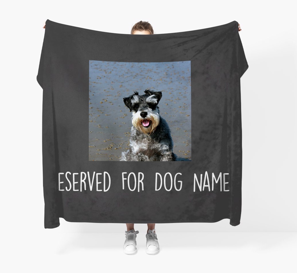 'Reserved For...' - Personalized Photo Upload Blanket - Held by Person