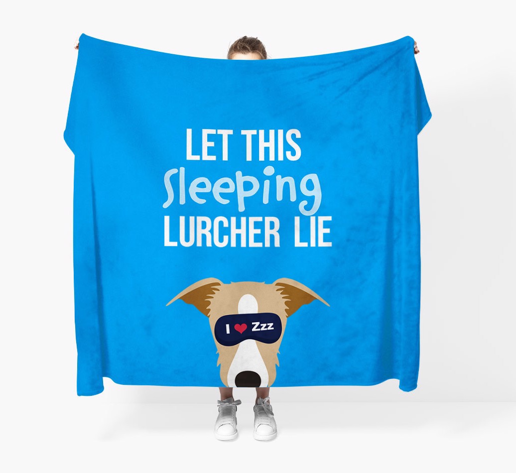 'Let That Sleepy Dog Lie' - Personalised Blanket - Held by Person