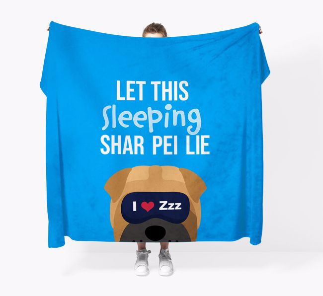 'Let that sleepy dog lie' - Personalised {breedFullName} Blanket