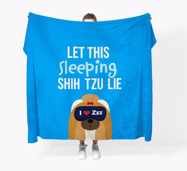 'Let that sleepy dog lie' - Personalised {breedFullName} Blanket