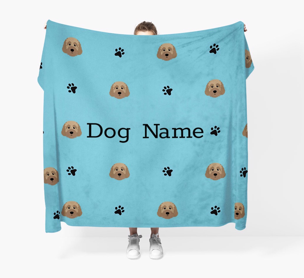'Paw Pattern' - Personalised Blanket - Held by Person