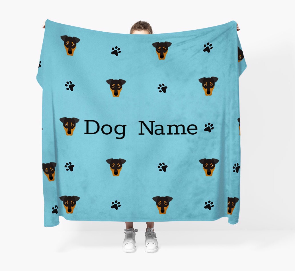'Paw Pattern' - Personalized Blanket - Held by Person