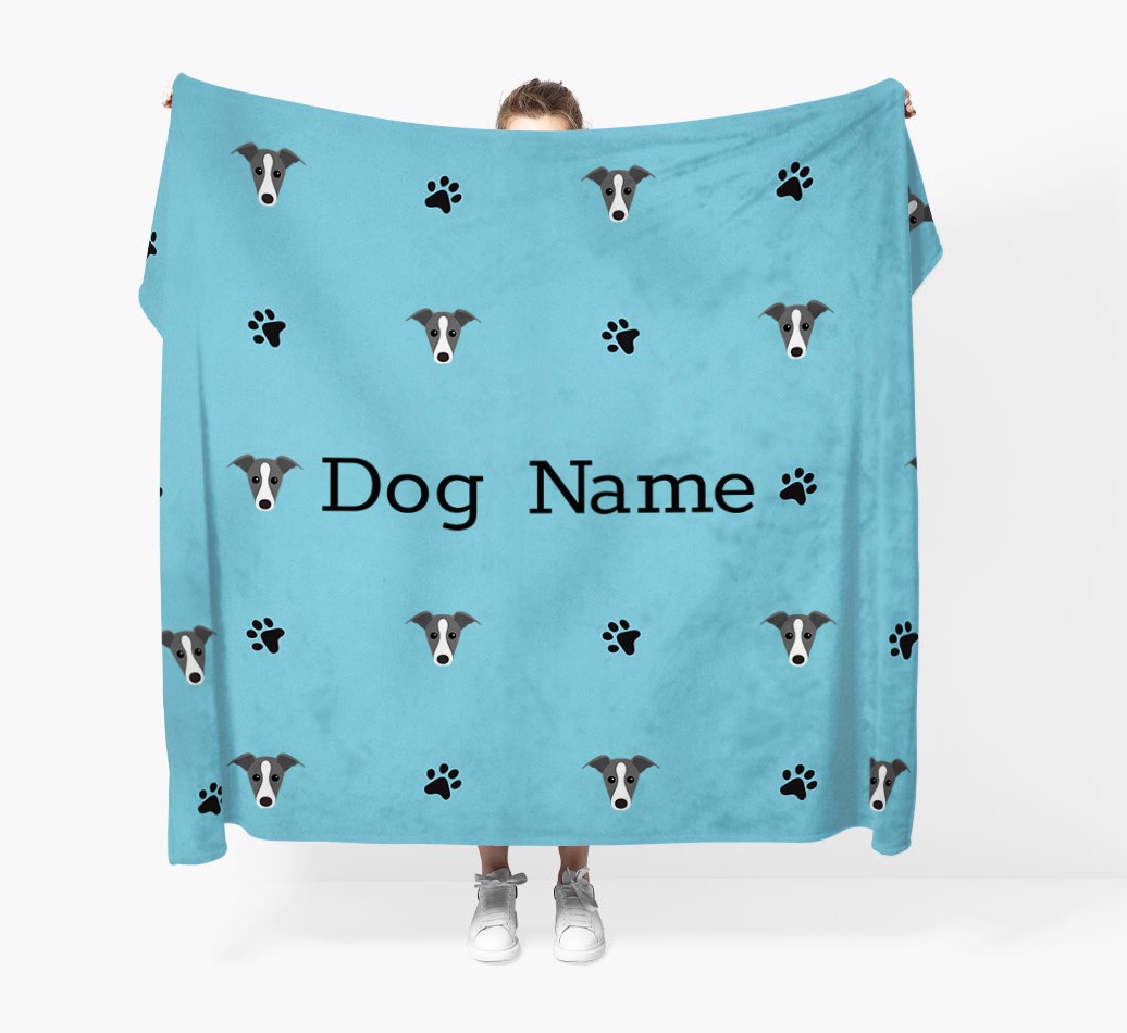 'Paw Pattern' - Personalized Blanket - Held by Person