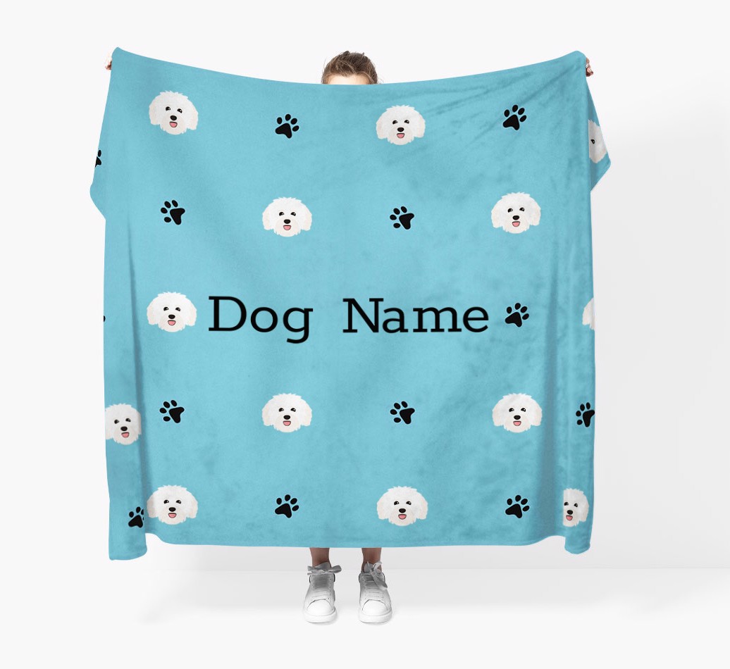 'Paw Pattern' - Personalised Blanket - Held by Person