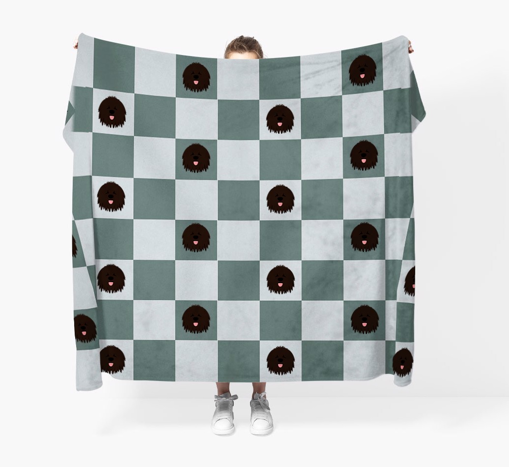 'Checkerboard' - Personalized Blanket - Held by Person