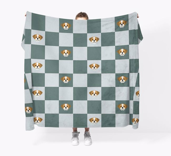 'Checkerboard' - Personalized {breedFullName} Blanket