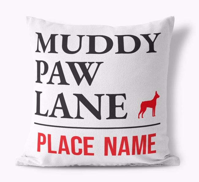 Muddy Paw Lane: Personalized {breedFullName} Pillow