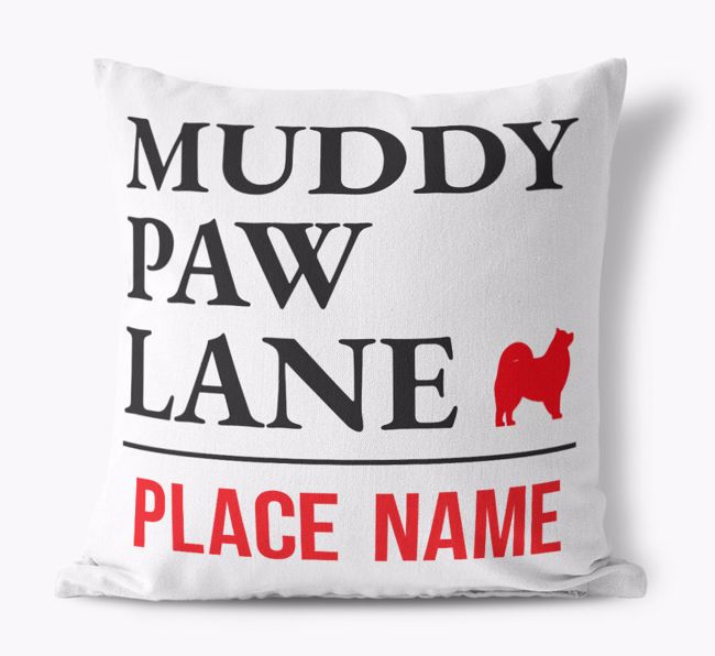 Muddy Paw Lane: Personalised {breedFullName} Canvas Cushion