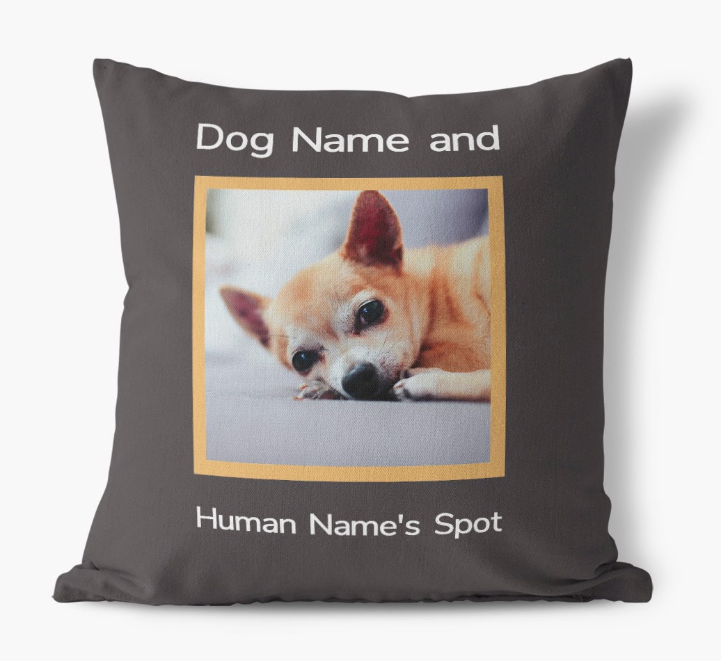 'Our Spot': Personalised {breedFullName} Photo Upload Cushion