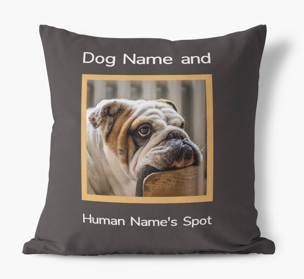 'Our Spot': Personalised {breedFullName} Photo Upload Cushion