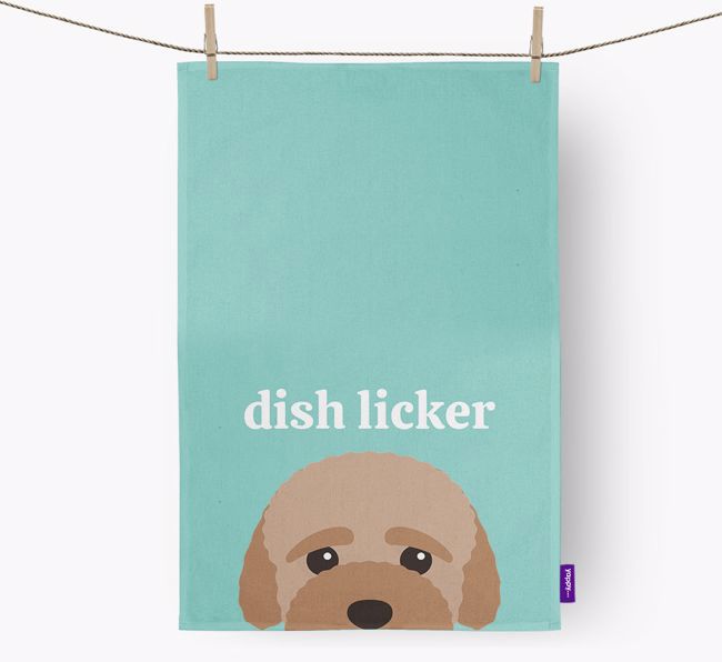 'Dish Licker' - Personalized {breedFullName} Dish Towel