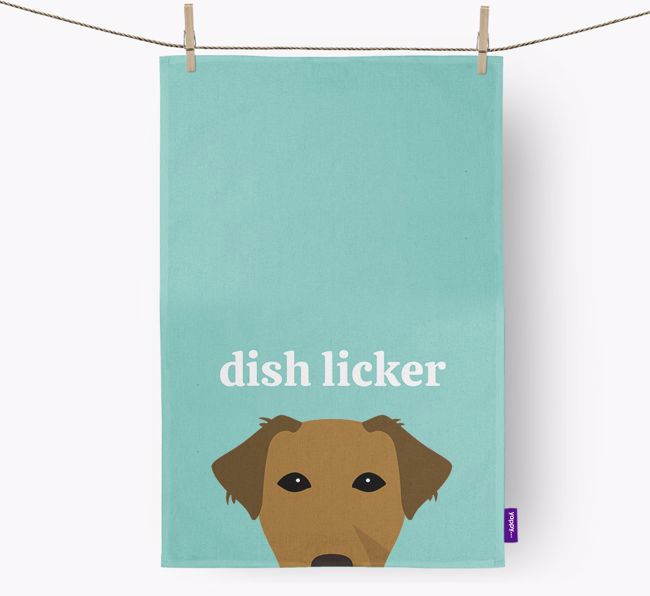 'Dish Licker' - Personalised {breedFullName} Tea Towel