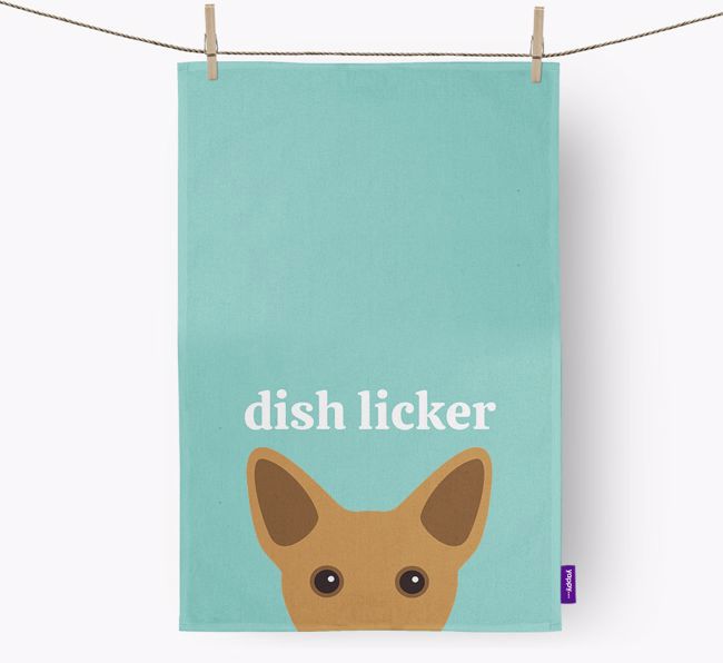 'Dish Licker' - Personalized {breedFullName} Dish Towel