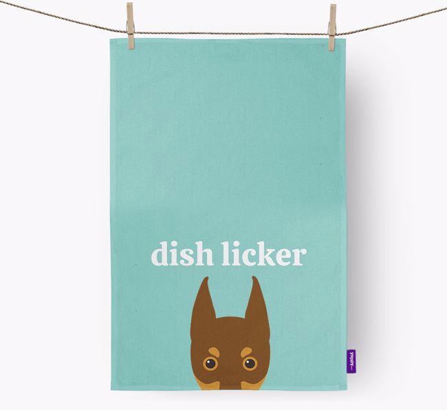 'Dish Licker' - Personalised {breedFullName} Tea Towel