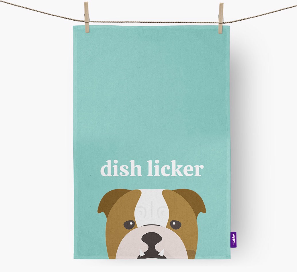 'Dish Licker' - Personalised {breedFullName} Dish Towel