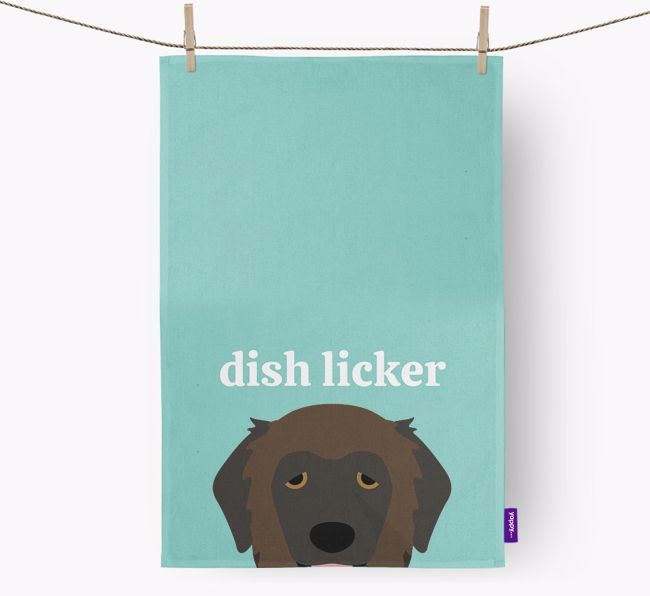 'Dish Licker' - Personalised {breedFullName} Tea Towel