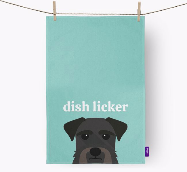 'Dish Licker' - Personalized {breedFullName} Dish Towel