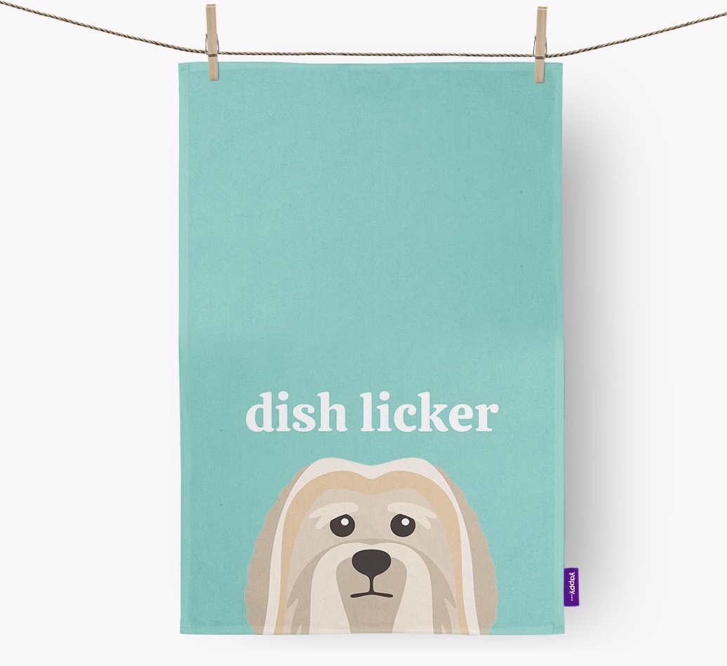 'Dish Licker' - Personalised {breedFullName} Tea Towel