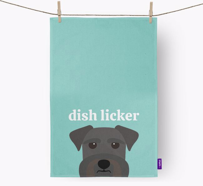 'Dish Licker' - Personalised {breedFullName} Tea Towel