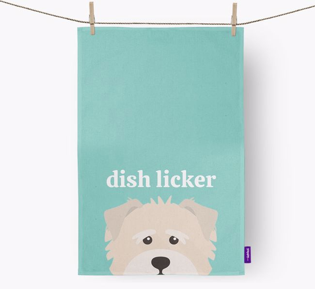 'Dish Licker' - Personalized {breedFullName} Dish Towel