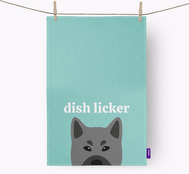 'Dish Licker' - Personalized {breedFullName} Dish Towel