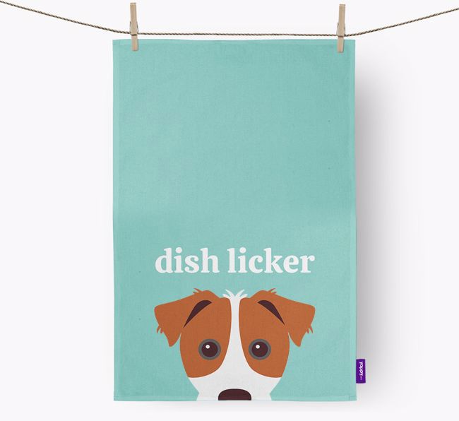 'Dish Licker' - Personalised {breedFullName} Tea Towel