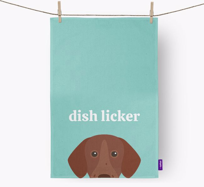 'Dish Licker' - Personalized {breedFullName} Dish Towel