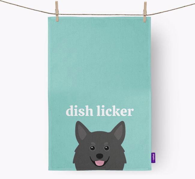 'Dish Licker' - Personalised {breedFullName} Tea Towel