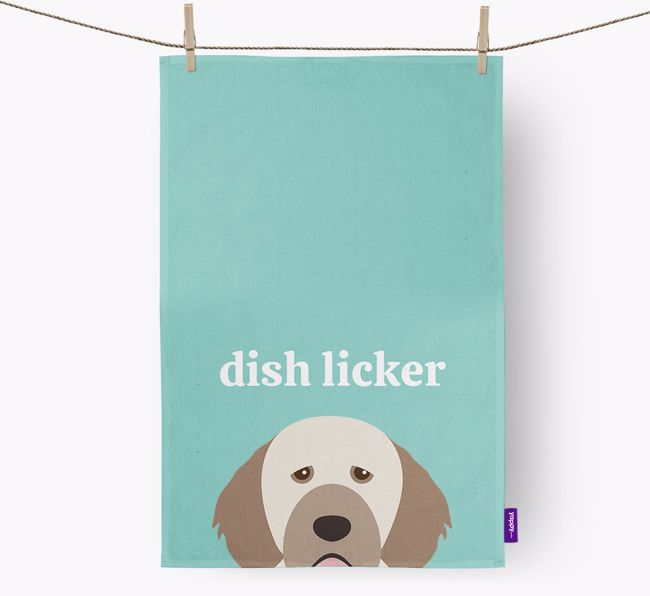 'Dish Licker' - Personalised {breedFullName} Tea Towel