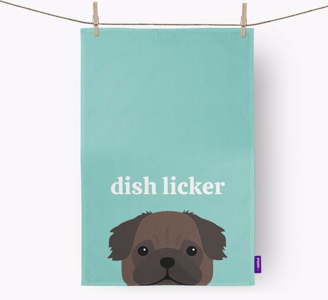 'Dish Licker' - Personalized {breedFullName} Dish Towel