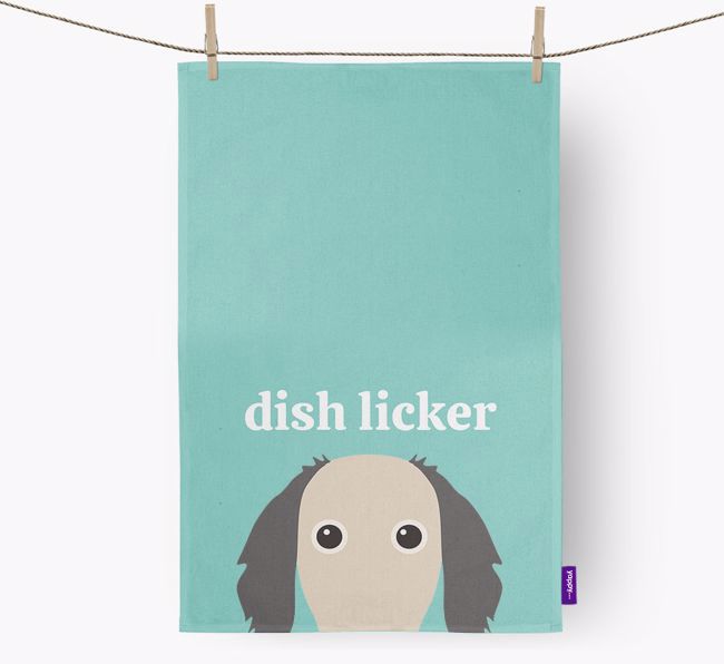 'Dish Licker' - Personalised {breedFullName} Tea Towel