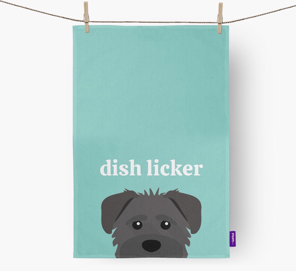 'Dish Licker' - Personalised {breedFullName} Dish Towel