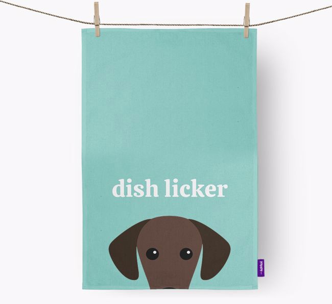 'Dish Licker' - Personalised {breedFullName} Tea Towel