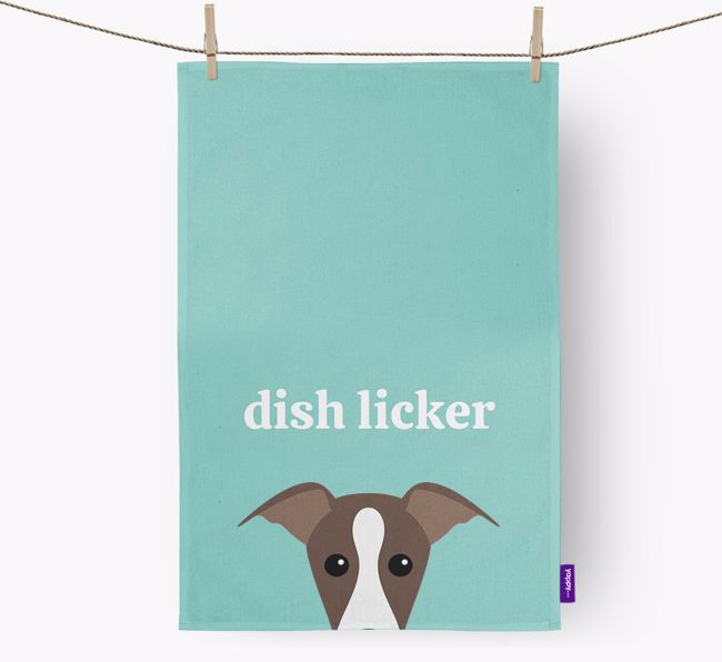 'Dish Licker' - Personalised {breedFullName} Tea Towel