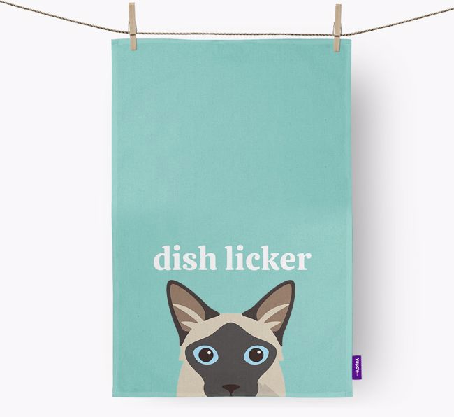 'Dish Licker' - Personalized {breedCommonName} Dish Towel