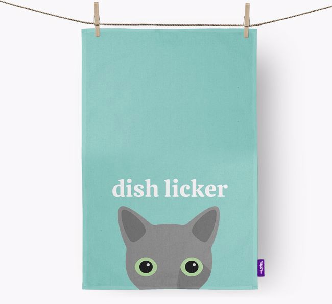 'Dish Licker' - Personalized {breedCommonName} Dish Towel