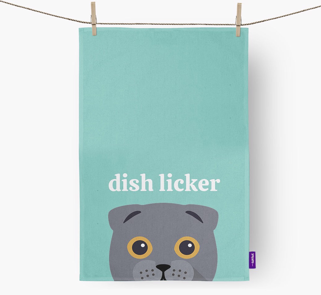 'Dish Licker' - Personalized {breedCommonName} DIsh Towel