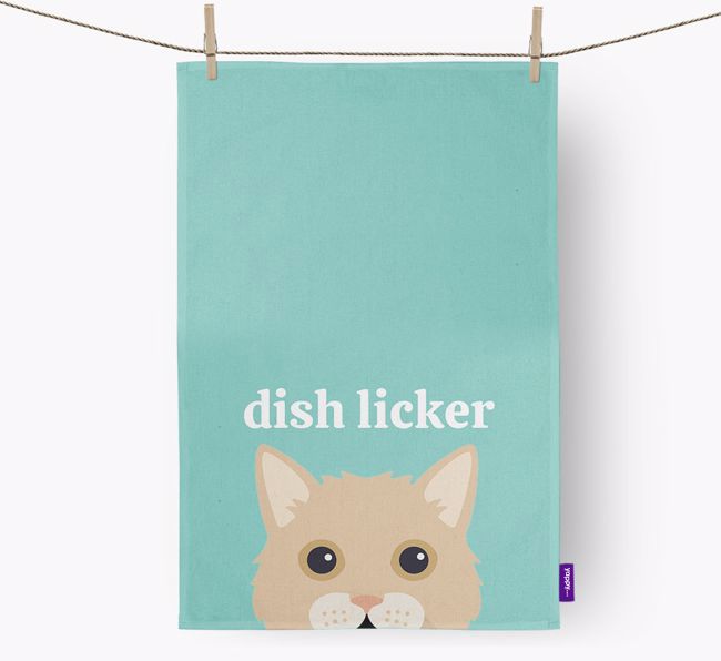 'Dish Licker' - Personalised {breedFullName} Tea Towel