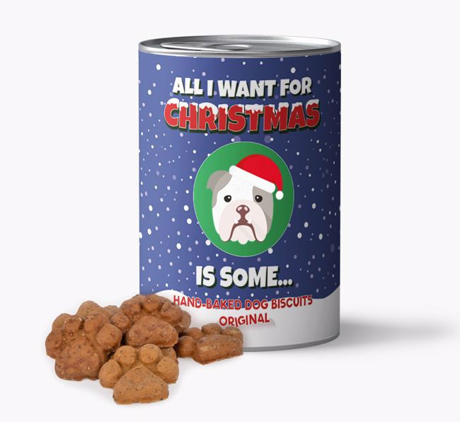'All I Want For Christmas' - Baked {breedFullName} Biscuits in Personalised Tin