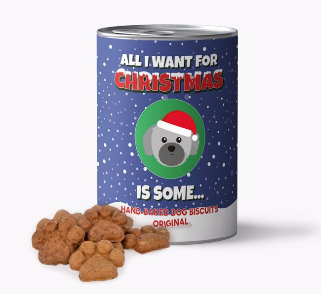 'All I Want For Christmas' - Baked {breedFullName} Biscuits in Personalised Tin