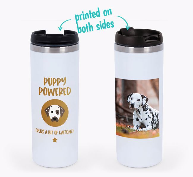 'Puppy Powered' - Photo Upload {breedFullName} Travel Mug