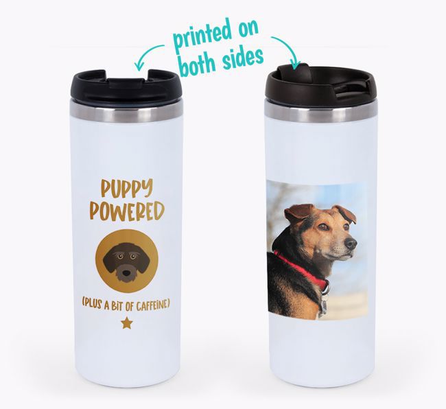 'Puppy Powered' - Photo Upload {breedFullName} Travel Mug