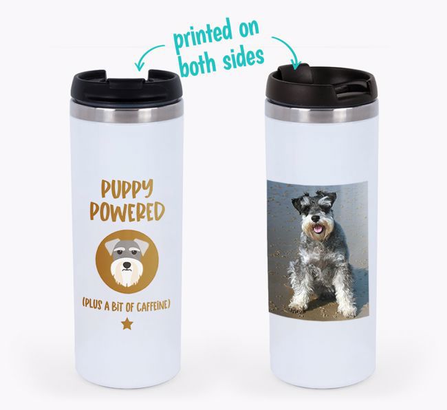 'Puppy Powered' - Photo Upload {breedFullName} Travel Mug