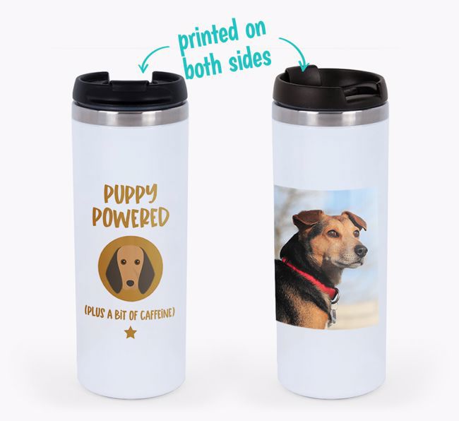 'Puppy Powered' - Photo Upload {breedFullName} Travel Mug