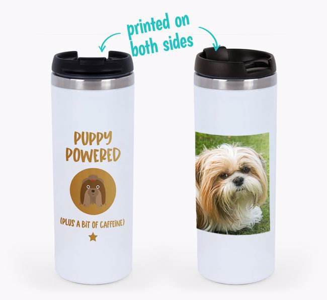 'Puppy Powered' - Photo Upload {breedFullName} Travel Mug
