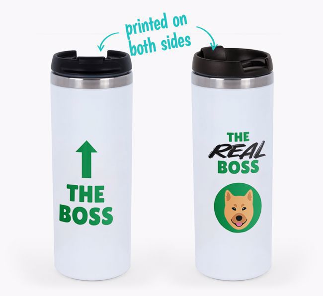 'The Boss' - Personalised {breedFullName} Travel Mug