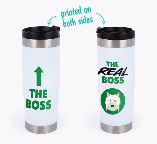 'The Boss' - Personalized {breedFullName} Travel Mug