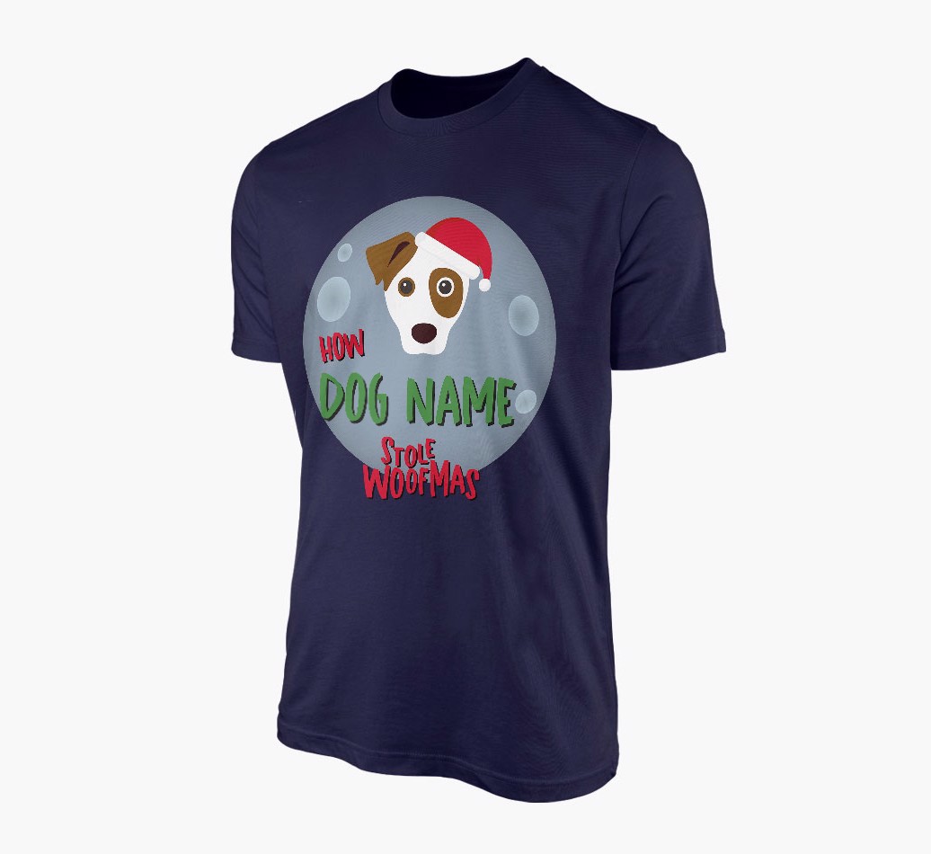 'How {dogsName} Stole Woofmas' - Personalised {breedFullName} Adult T-Shirt