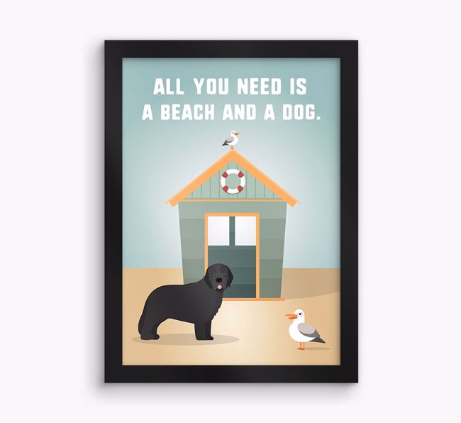 'Beach and a Dog' Print with {breedFullName} Icon