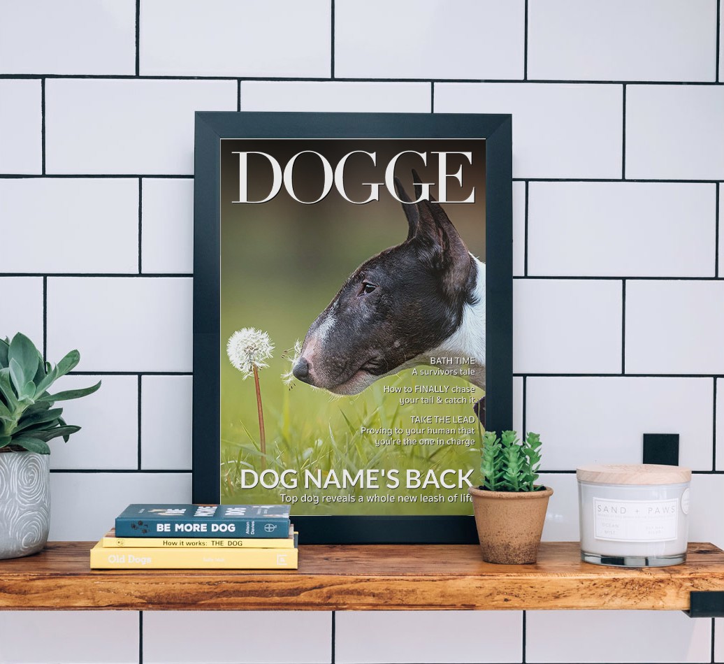 Dogge Magazine: Personalised {breedFullName} Photo Upload Framed Print - black frame lifestyle